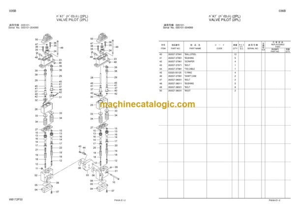 Hitachi ZW310 ZW310-A Equipment Components Parts Catalog