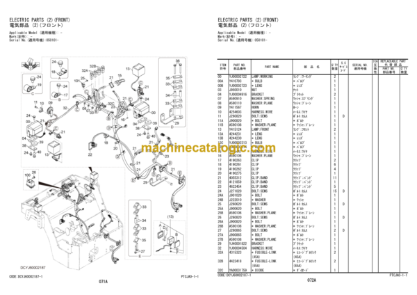 Hitachi ZC35C-5 ZC35T-5 Vibratory Roller (PTCJA0-1-1) Parts Catalog