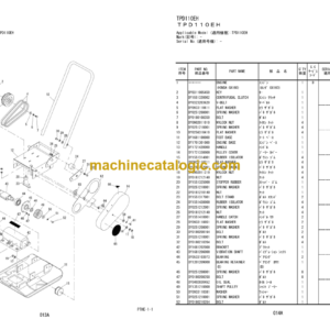 Hitachi TPD60E TPD80E TPD80EH TPD90E TPD90EH TPD110E TPD110EH Vibratory Plate Parts Catalog