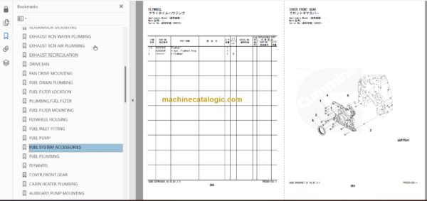 Hitachi ZW180-6 Wheel Loader Engine Parts Catalog