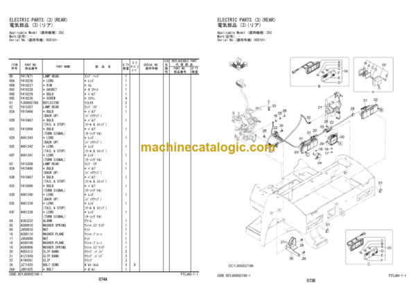 Hitachi ZC35C-5 ZC35T-5 Vibratory Roller (PTCJA0-1-1) Parts Catalog