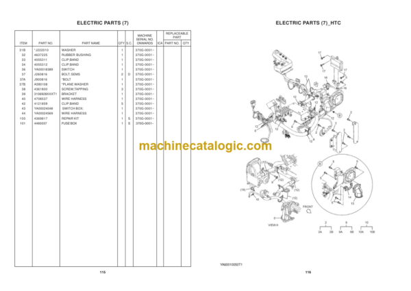 Hitachi ZAXIS 370LCH GI-SERIES Hydraulic Excavator Parts Catalog