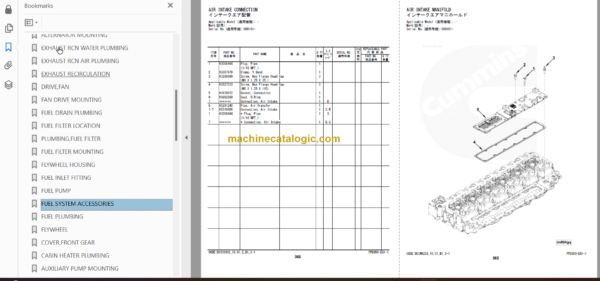 Hitachi ZW180-6 Wheel Loader Engine Parts Catalog