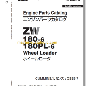 Hitachi ZW180-6 180PL-6 Wheel Loader Engine Parts Catalog