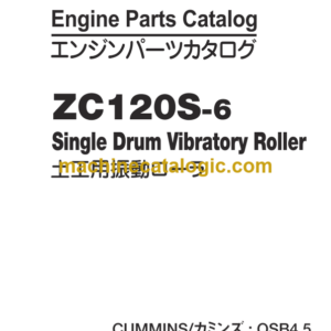 Hitachi ZC120S-6 Single Drum Vibratory Roller Engine Parts Catalog