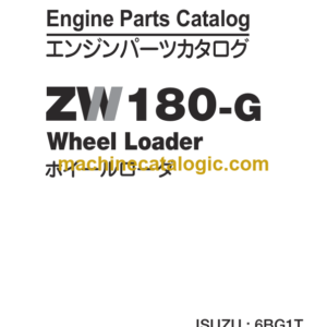 Hitachi ZW180-G Wheel Loader Engine Parts Catalog