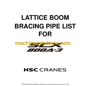 Hitachi Sumitomo SCX800A-3 Bracing List