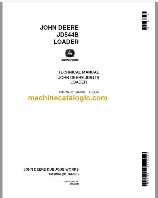 John Deere JD544B Loader Technical Manual