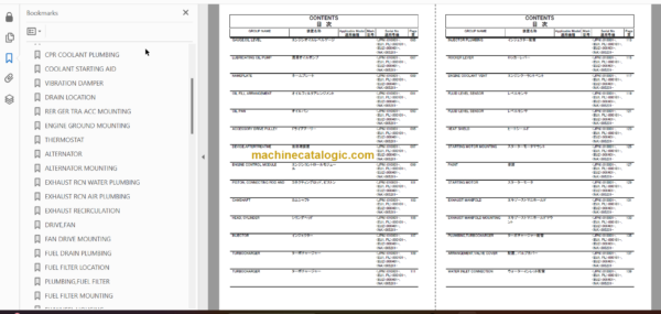 Hitachi ZW180-6 180PL-6 Wheel Loader Engine Parts Catalog