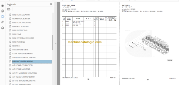 Hitachi ZW180-6 180PL-6 Wheel Loader Engine Parts Catalog