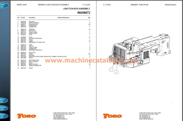 Toro 0011 Loader Parts Catalog