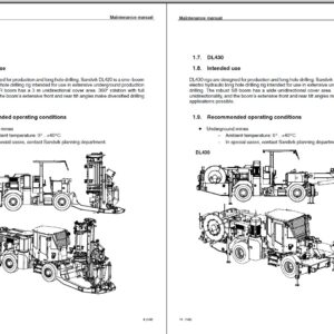 Sandvik DL410, DL420, DL430 Drilling Rig Maintenance Manual