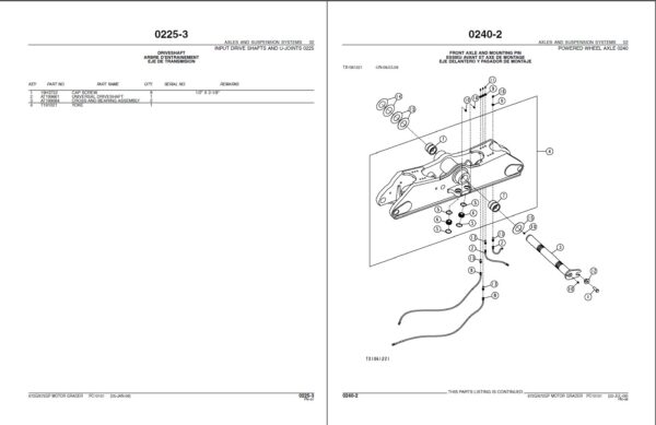 John Deere 672G and 672GP MOTOR GRADER Parts List