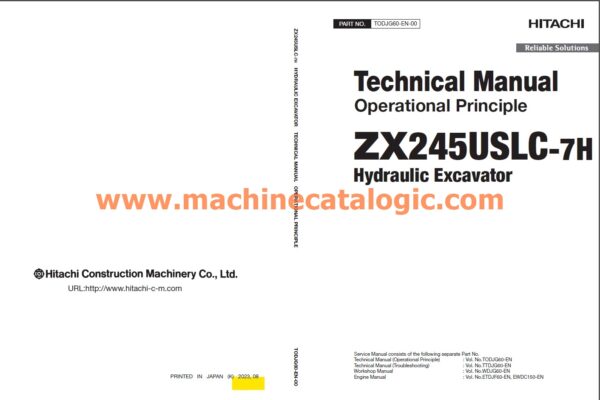 Hitachi Medium Excavator Service and Parts Manual Full PDF SET 2024