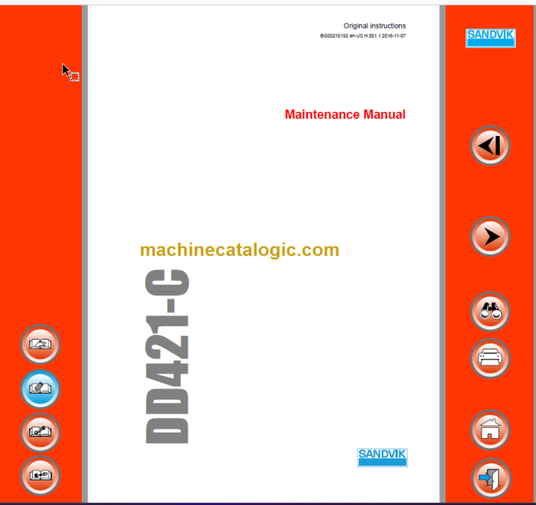 Sandvik DD421-60C Maintenance Manual Serial No. 116D46806-1