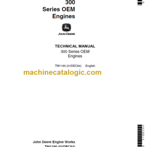 JOHN DEERE 300 Series OEM Engines Technical Manual