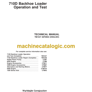 John Deere 710D Backhoe Loader Operation and Test Technical Manual