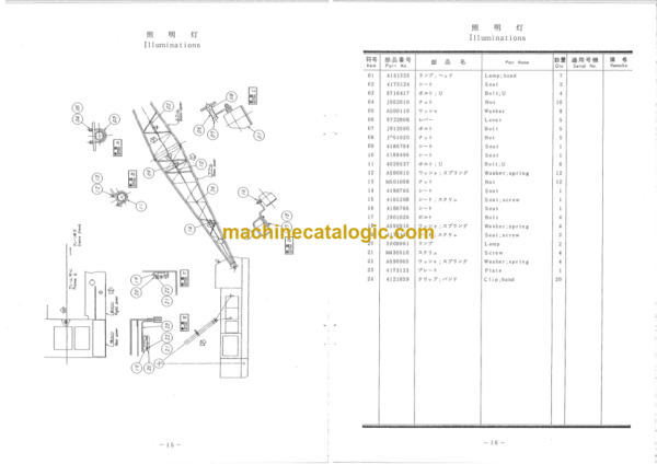 Hitachi KH500 Dragline Parts Catalog
