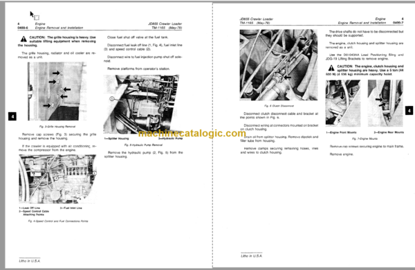 John Deere JD855 Crawler Loader Technical Manual
