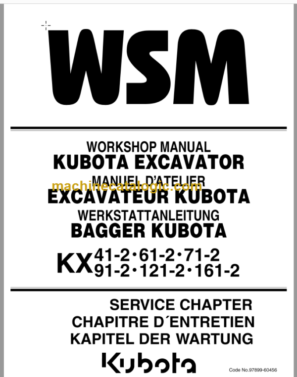 Kubota KX41-2, 61-2, 71-2, 91-2, 121-2, 161-2 Service Manual