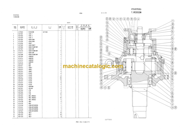Hitachi KH500L KH500L-PD Equipment Components Parts Catalog