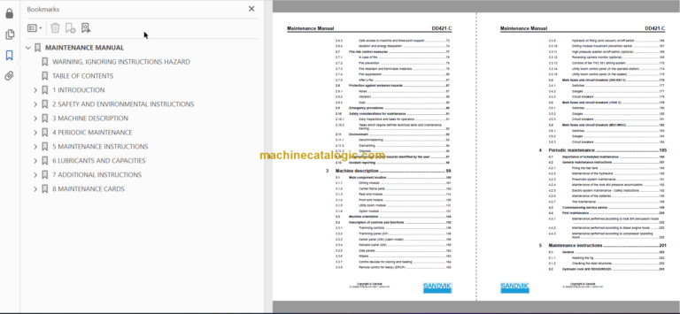 Sandvik DD421-60C Maintenance Manual Serial No. 116D46806-1