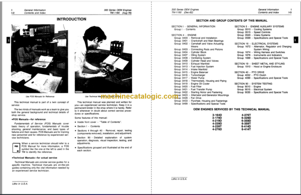 JOHN DEERE 300 Series OEM Engines Technical Manual