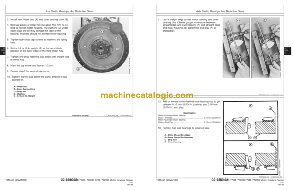 John Deere 670B 672B 770B 770BH 772B 772BH Motor Graders Repair Technical Manual