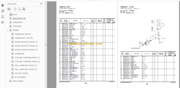 Hitachi ZV75R 75RL 85R Vibratory Rammer Engine Parts Catalog