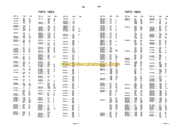 Hitachi Sumitomo SCX700 Equipment Components Parts Catalog