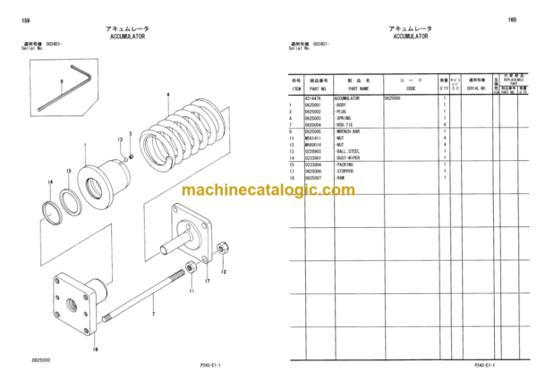 Hitachi Sumitomo SCX500-C SCX550-C Equipment Components Parts Catalog