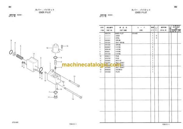 Hitachi Sumitomo SCX500-C SCX550-C Equipment Components Parts Catalog