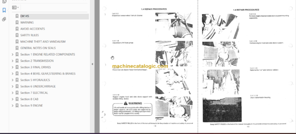 Hitachi DX145 Crawler Dozer Service Manual