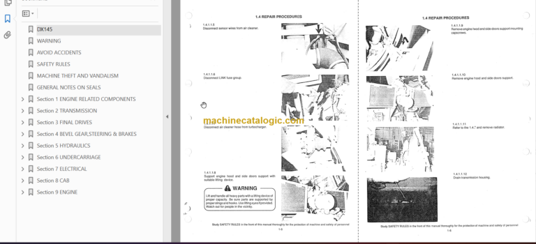 Hitachi DX145 Crawler Dozer Service Manual
