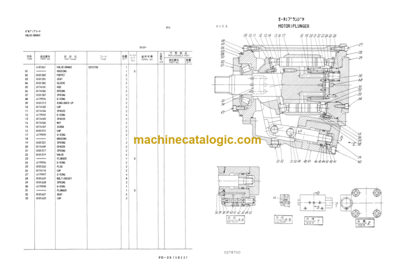 Hitachi KH500L KH500L-PD Equipment Components Parts Catalog