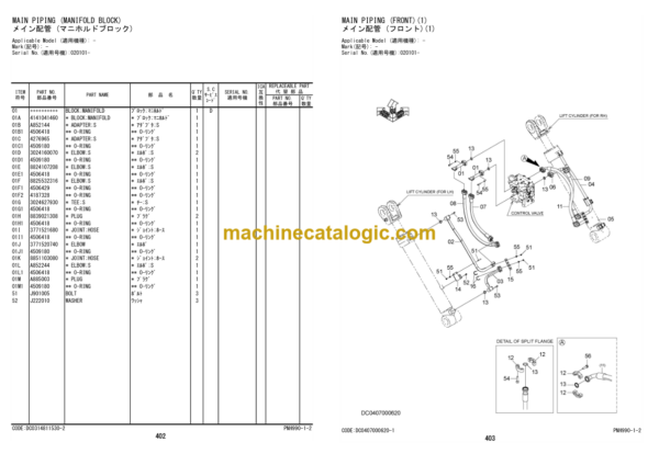 Hitachi ZX370-5A Wheel Loader Parts Catalog