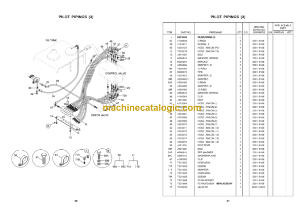 TATA Hitachi EX200 LCi Hydraulic Excavator Parts Catalog