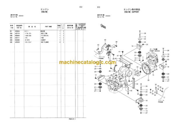 Hitachi CC150 CC150C-2 CC150CW-2 Vibratory Roller Parts Catalog