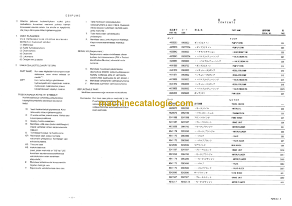 Hitachi Sumitomo SCX700-2 Equipment Components Parts Catalogg