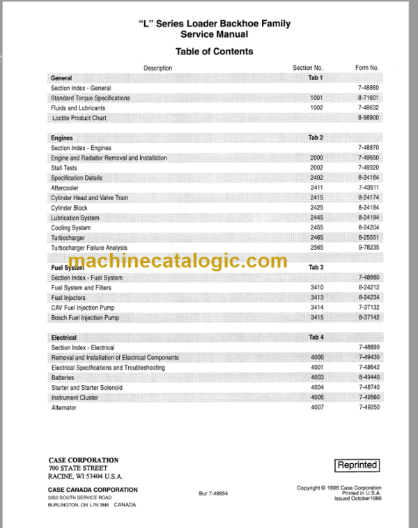 Case 570LXT 580 Super L 580L 590L 590 Super L Series 1 and Series 2 Service Manual