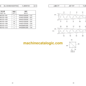 Hitachi Sumitomo SCX550E Bracing List