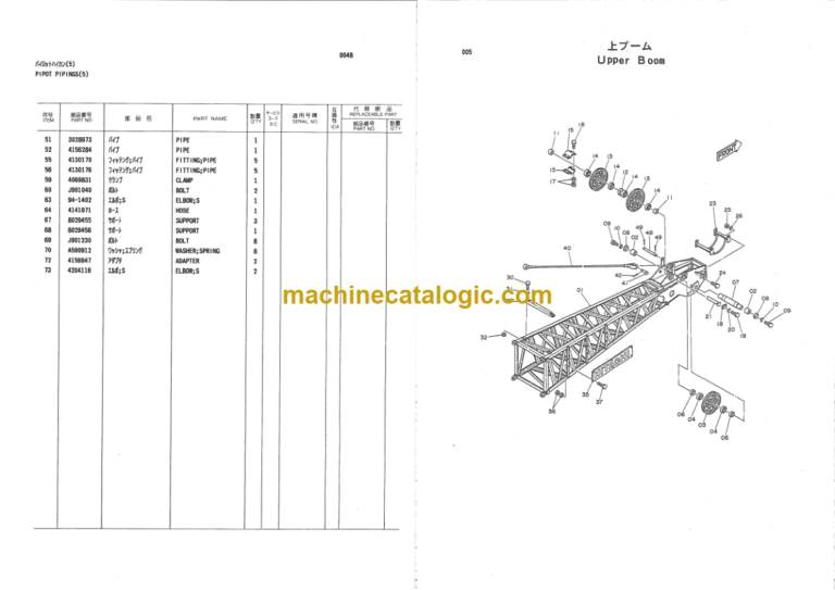 Hitachi KH125D DRAGLINE (With Dragline Bucket 1.0m3) Parts Catalog