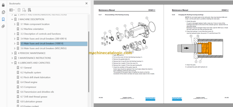 Sandvik DD421-60C Maintenance Manual Serial No. 116D46806-1