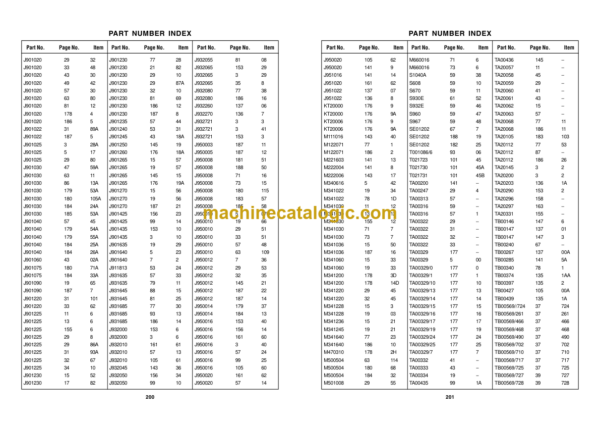 TATA Hitachi EX200 LCi Hydraulic Excavator Parts Catalog