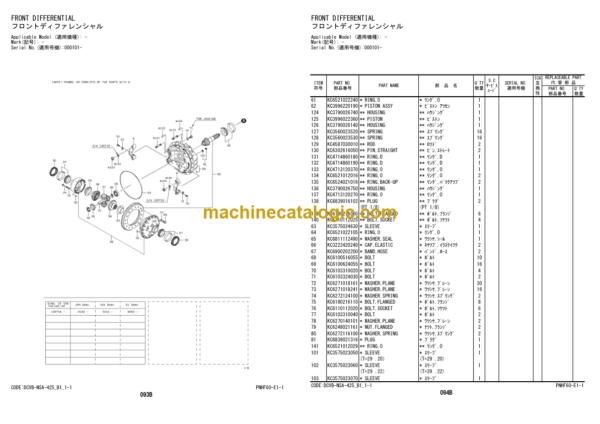 Hitachi ZW550-5B Wheel Loader Equipment Components Parts Catalog (PNHFE-60-E1-1)