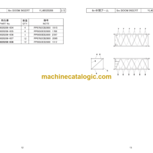 Hitachi Sumitomo SCX1800A-3 Bracing List