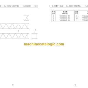 Hitachi Sumitomo SCX800E Bracing List