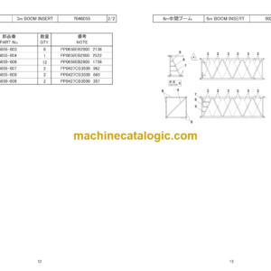 Hitachi Sumitomo SCX1500-2 Bracing List