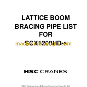 Hitachi Sumitomo SCX1200HD-2 Bracing List