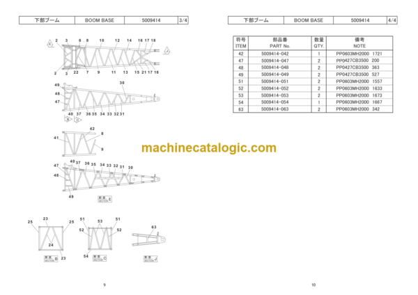 Hitachi Sumitomo SCX1200HD-2 Bracing List